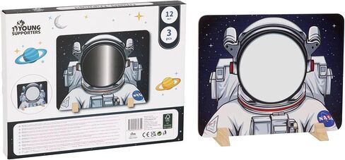 NASA Themed Astronaut Mirror for Kids – Space Toy & Room Decor with Shatterproof Mirror. STEM Play for Ages 1, 2, 3, 4, 5, 6, 7, 8, 9, 10. NASA & Artemis Logos. Imaginative Fun for Children. in Saudi Arabia