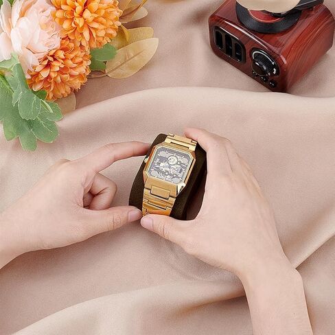 PH PandaHall 4 قطع وسائد للساعة، 2.8 × 1.8 × 1.4 بوصة، وسائد سوار مخملية على شكل حرف M، وسادة عرض وسادة وسادة تخزين، 8.2 بوصة لساعة عرض المجوهرات، منظم حامل، بيج in Saudi Arabia