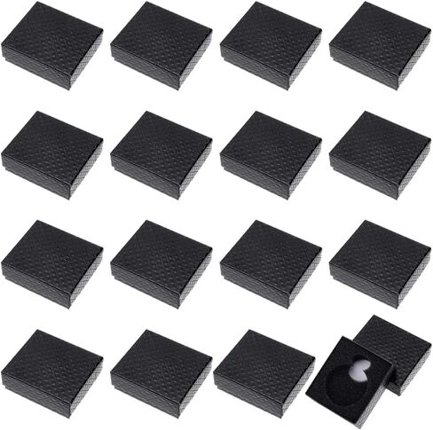 BENECREAT 16 Pcs Pocket Watch Display Box, Black Rhombus Textured Watch Packaging Boxes, Pocket Watch Gift Box for Business, Trips, Travel, 3.15x2.75x1.18 Inch in Saudi Arabia