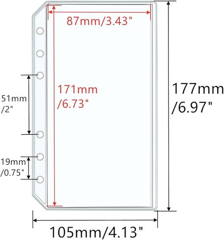 A5 Binder Pockets 12pcs Clear PVC Binder Pouches 6 Holes Zipperless Side Open Cash Budget Envelopes Waterproof Document Filing Bags for A5 Binder Protectors Photos, Cash Organize (A5) in Kuwait