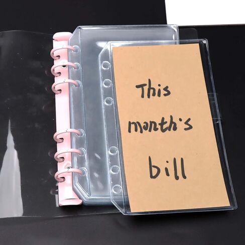 A5 Binder Pockets 12pcs Clear PVC Binder Pouches 6 Holes Zipperless Side Open Cash Budget Envelopes Waterproof Document Filing Bags for A5 Binder Protectors Photos, Cash Organize (A5) in Kuwait