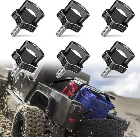 6-Pack Hard Top Quick Removal Fastener Thumb Screws Integrated D Ring Compatible with Jeep Wrangler JK 2007-2018, Wrangler JL 2018-2022, Gladiator JT 2018-2022 (Black) in Kuwait