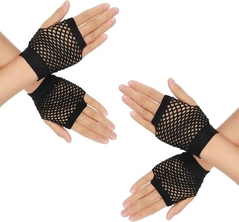 زوجان من القفازات الشبكية القصيرة المصنوعة من شبكة صيد السمك بدون أصابع قوطية 80s مناسبة لحفلات الهالوين in Kuwait