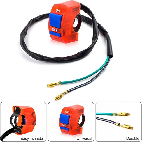7/8 بوصة 22 مم مسرع خانق ملتوي بمقبض ناعم من الركام لـ 50cc 90cc 110cc 125cc 4-Stroke SSR Coolster Apollo CRF50 Roketa Pit/Dirt/Mini Bike ATV رباعية الجيب (أحمر) in Kuwait