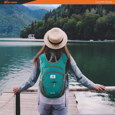 SKYSPER 15L Foldable Hiking Backpack Lightweight Packable Travel Daypack with Chest Strap Small Outdoor Folding Back Pack Collapsible Bag for Women Men (Black) in Kuwait