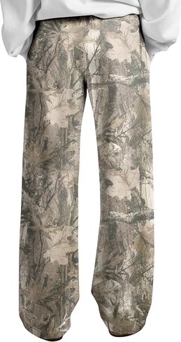 المرأة واسعة الساق كامو Sweatpants الرباط عالية الخصر التمويه عرق السراويل الفضفاضة الصوف بنطلونات مموهة كالزي العسكري مع جيوب in Kuwait