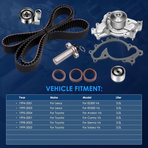 ECCPP TBK257 WPTO033 WP170-1920 TS26257 ITM257 TBW1002 TKT-004 TCKWP257 Timing Belt Water Pump Kit for Lexus ES300 RX300 for Toyota Avalon Camry Sienna Solara in Saudi Arabia