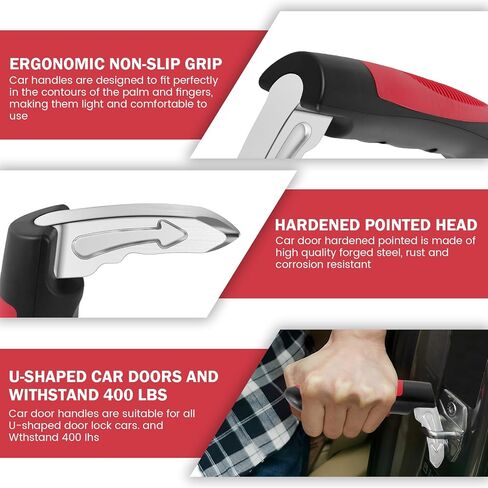 2Pack Car Handle Assist for Elderly 2 in 1 Multifunction Auto Cane Portable Vehicle Support Handle. Window Breaker, Car Door Assist Handle for Seniors, Car Emergency Tool (Red) in Saudi Arabia
