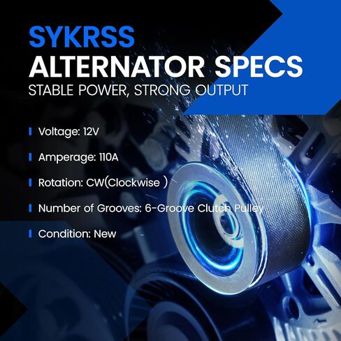 13258 Alternator Compatible with Nissan Juke 2011-2017, Sentra 2017-2019, 12V 110Amp 1.6L l4, Replace 23100-1KM1A, 23100-1KM1M in Kuwait