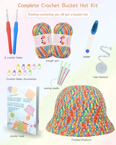 طقم كروشيه للمبتدئين، طقم كروشيه مبتدئ للبالغين والأطفال يتعلمون الكروشيه المربعات الجدة، أطقم وسادات كروشيه، طقم حياكة، مجموعة أدوات كروشيه سهلة للمبتدئين مع تعليمات خطوة بخطوة - قلب in Kuwait