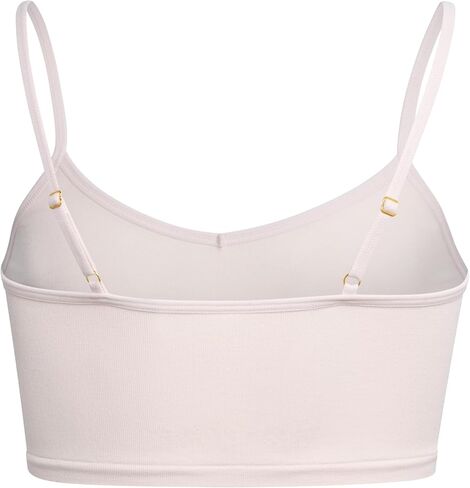 Nicole Miller Girls' Training Bra - 3 Pack/6 Pack Seamless Long Line Cami Bralette - Breathable Sports Bra for Girls (S-XL), Size Large, Light Pink/Ice White/Black- 3pk in Saudi Arabia
