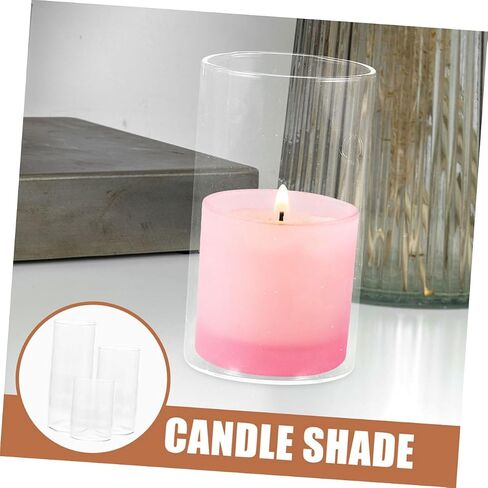 Candle Decor Glass Cylinder Candle Holder Windproof Shade Home Wedding Decor Easy to Use in Saudi Arabia