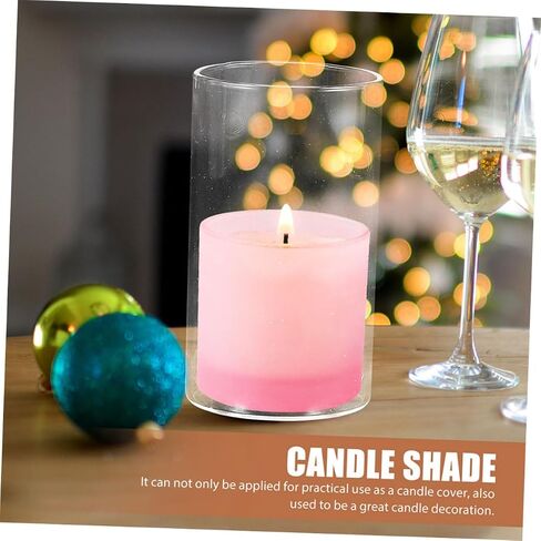 Candle Decor Glass Cylinder Candle Holder Windproof Shade Home Wedding Decor Easy to Use in Saudi Arabia