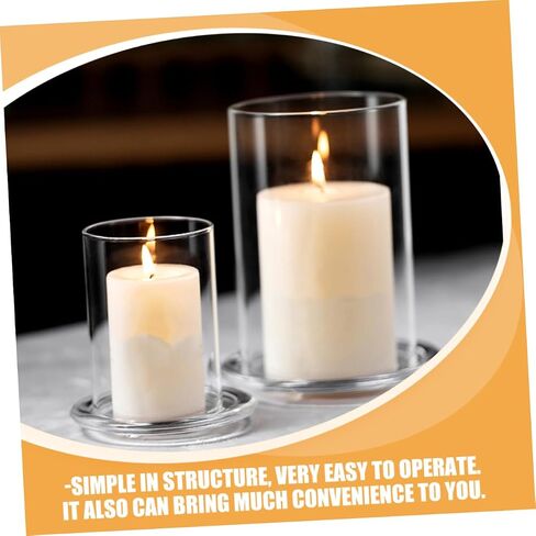 Ciieeo 3pcs Glass Taper Candle Holder Tube Shade Candle Holder Sleeve Glass Covers Decorative Shades Windproof for Home Decor in Saudi Arabia