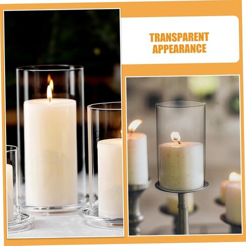 Ciieeo 3pcs Glass Taper Candle Holder Tube Shade Candle Holder Sleeve Glass Covers Decorative Shades Windproof for Home Decor in Saudi Arabia