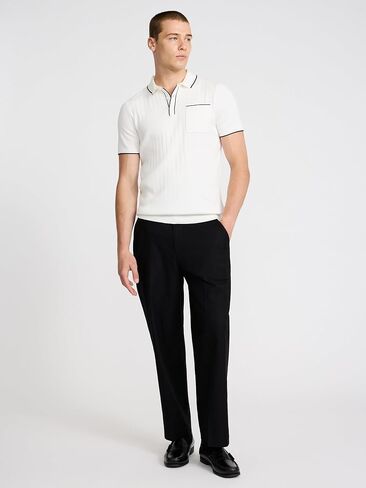 EXPRESS Men’s Sweater Polo – Modern Prep Short Sleeve Cotton Knit with Tipped Collar, Casual Workwear in Kuwait