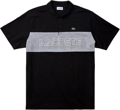 Lacoste Mens Tall Fit Seasonal Short Sleeve Regular Fit Color Block Polo in Saudi Arabia