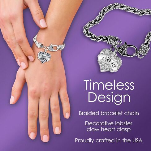 Inspired Silver - Silver Square Charm Bracelet with Cubic Zirconia Jewelry in Saudi Arabia