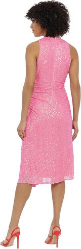 Maggy London Women's Sleeveless Dress with Ruched Waist and Asymmetric Hem Skirt Drape in Saudi Arabia