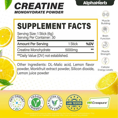 Creatine Monohydrate Powder – Creapure® German-Sourced, Mixed Berry Flavour, 30 Stick Creatine Packs, 5000mg Each | No Sugar, No Fillers, Gluten-Free in Saudi Arabia