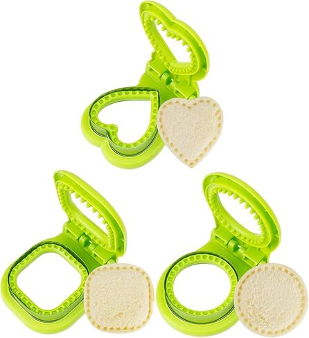 Cookie Cutter Sets for Kids, LetGoShop 12 Shapes Baking Mold Biscuit Cutters with Safty Handle and 10 Cartoon Food Fork, Stainless Steel Mini Pastry and Sandwich Cutters for Kids Lunch in Saudi Arabia