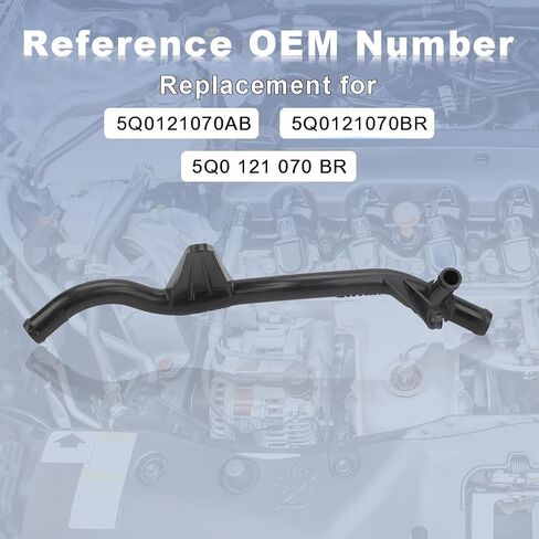 JDMON Coolant Water Hose Pipe Compatible with Audi A3 TTS TT Quattro Q3 S3, Volkswagen Alltrack Arteon Golf R GTI Jetta GLI SportWagen Tiguan 2015-2024 Replaces 5Q0121070AB 5Q0121070BR in Saudi Arabia