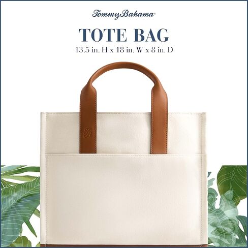 حقيبة يد نسائية من Tommy Bahama، حقيبة يد متوسطة الحجم للسفر مع حزام كتف قابل للتعديل وزخرفة جلدية in Kuwait