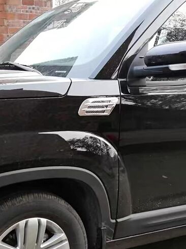 ملصق عالمي أسود/كروم/ألياف الكربون لتدفق هواء السيارة، فتحة جانبية للتهوية، أسود in Saudi Arabia