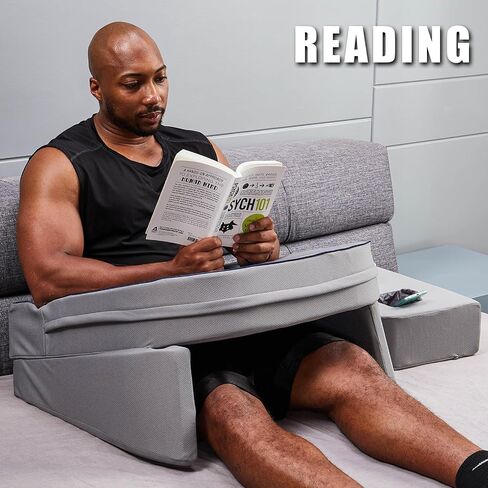 Lap Desk Pillow, Memory Foam Laptop Pillow Desk with Cup Holder, Reading Pillow for Lap, Laptop Desk for Bed, Soft Bed Desk for Working, Gaming, Reading(Grey) in Saudi Arabia