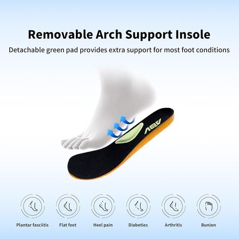 GOOBON Men's Wide Toe Box Walking Shoes with Arch Support Orthotic Tennis Sneakers for Plantar Fasciitis Bunions Flat Feet in Saudi Arabia