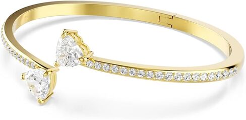 Swarovski Mesmera bangle, Heart, White, Gold-tone finish in Saudi Arabia