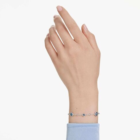 Swarovski Imber bracelet, Round cut, Blue, Rhodium plated in Saudi Arabia