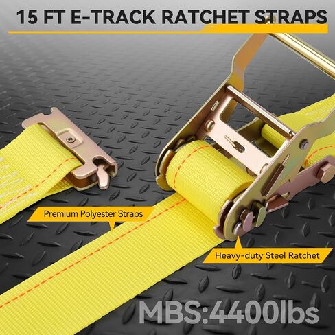 Elechomes E Track Tie-Down Rail Kit：22 Pcs Set Etrack kit 6 Rails, 2 Ratchet Straps, 6 Rope Tie Offs, 6 O Ring Anchors, 2 Single Slot Anchors Securing Accessories for Garages Vans Trailers Motorcycle in Saudi Arabia