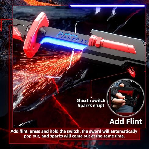 Lightsaber 7 Color Flowing Light, with Sound Effects Light Saber, Led Sword with Smoke and Sparks, for 3+ Years Old Toy Lightsaber for Kids Red in Saudi Arabia