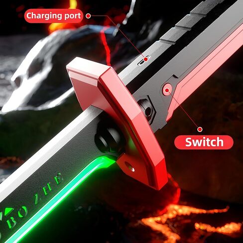 Lightsaber 7 Color Flowing Light, with Sound Effects Light Saber, Led Sword with Smoke and Sparks, for 3+ Years Old Toy Lightsaber for Kids Red in Saudi Arabia