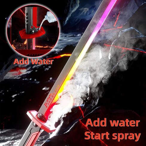 Lightsaber 7 Color Flowing Light, with Sound Effects Light Saber, Led Sword with Smoke and Sparks, for 3+ Years Old Toy Lightsaber for Kids Red in Saudi Arabia