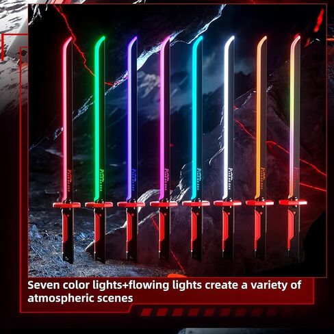 Lightsaber 7 Color Flowing Light, with Sound Effects Light Saber, Led Sword with Smoke and Sparks, for 3+ Years Old Toy Lightsaber for Kids Red in Saudi Arabia