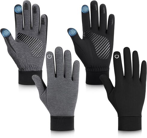 2 Pairs Winter Gloves Touchscreen Waterproof Thermal Warm Cold Weather Running Driving Hiking for Men Women in Kuwait