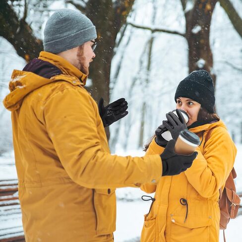 2 Pairs Winter Gloves Touchscreen Waterproof Thermal Warm Cold Weather Running Driving Hiking for Men Women in Kuwait