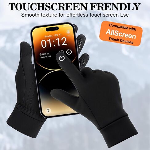 2 Pairs Winter Gloves Touchscreen Waterproof Thermal Warm Cold Weather Running Driving Hiking for Men Women in Saudi Arabia