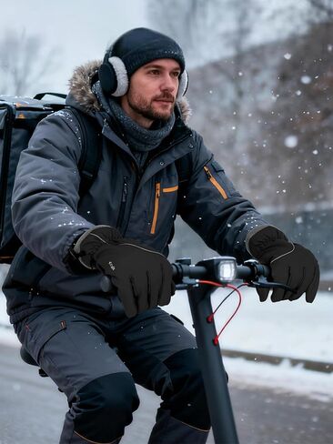 Winter Gloves Warm for Men & Women - Waterproof Touchscreen Outdoor Thermal Gloves with Plush Lining/Adjustable Wrist,Snow Shoveling Commuting Skiing in Saudi Arabia