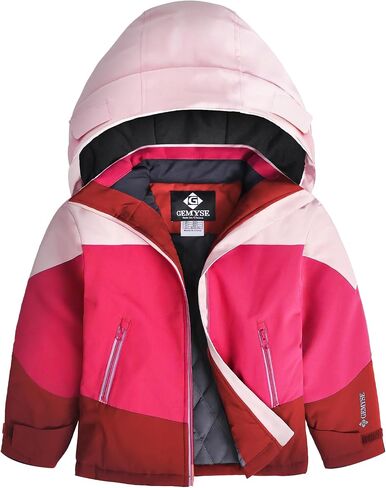 GEMYSE Girls Winter Coat Waterproof Windproof Girls Ski Jacket with Hood Kids Quilted Outerwear in Saudi Arabia