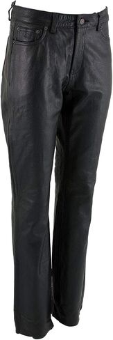 Milwaukee Leather LKM5719 Women's Black Premium Buffalo Leather Motorcycle Rider Casual Fashion Pants in Saudi Arabia