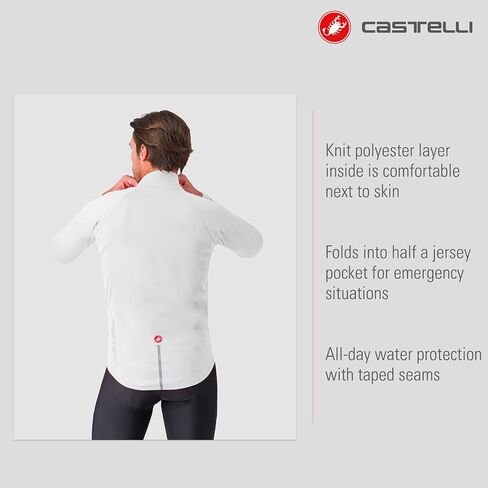 CASTELLI Men’s Emergency 3 Rain Jacket, Waterproof Protective Cycling Apparel, 360 Reflectivity for Commuting & Road Cycling in Saudi Arabia