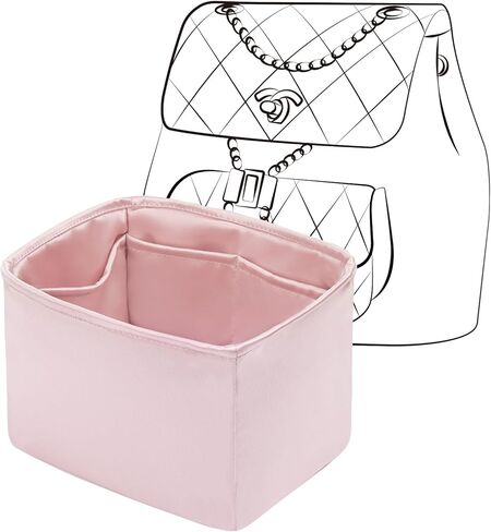 Organizer Insert for Chanel Duma Bags, Sliky Purse Inserts for Chanel Duma Backpack, Exclusively for 22A/22C/23C/24P Duma Small (Small, Pink) in Saudi Arabia
