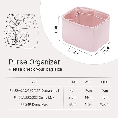 Organizer Insert for Chanel Duma Bags, Sliky Purse Inserts for Chanel Duma Backpack, Exclusively for 22A/22C/23C/24P Duma Small (Small, Pink) in Saudi Arabia