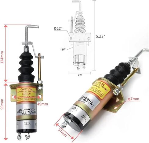 Fuel Flameout Solenoid Valve 366-07197 12V 24V Fuel Shutoff Solenoid Diesel Engine Parts in Saudi Arabia