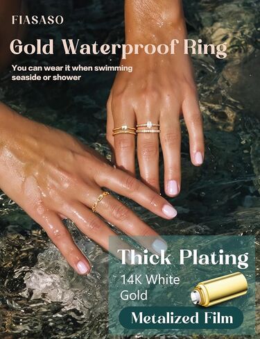 FIASASO 5Pcs Stackable Rings for Women 14K Gold Plated Non Tarnish Dainty Cubic Zirconia Waterproof Stacking Rings Silver Minimalist Band Ring Stacks for Women Trendy No Tarnish Thin Fashion Thumb Ring Size 5 6 7 8 9 10 in Saudi Arabia