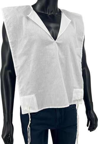 Cotton Tallit Katan V Neck 100% Cotton with Tzitzit – Halachically Approved, Soft & Durable in Saudi Arabia