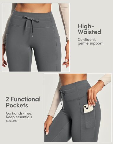 IUGA Women's Fleece Lined Leggings Water Resistant High Waisted Thermal Leggings Winter Pants with Pockets Running Ski Hiking in Saudi Arabia